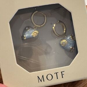 MOTF Gold and Blue Hoop Earrings